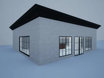 Modern Cafe Low-poly 3D model