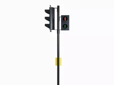Single Traffic Light Walk Low-poly 3D model