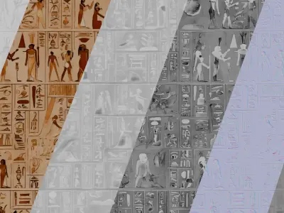 Ancient Egypt Hieroglyphs - VOL 3 - 4 Seamless PBR Texture