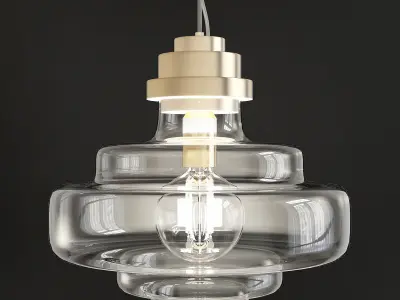 Chandelier collection low poly 3d model glass pendant light Low-poly 3D model