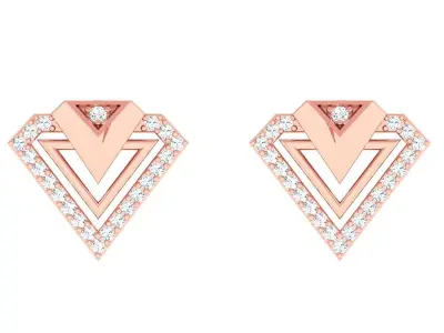 Light wt Women Diamond Earrings  3D print model