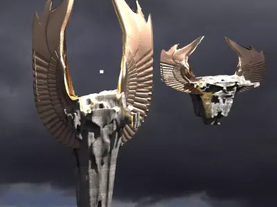 Floating Angel monolith 2 designs 3D model