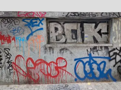 Graffiti Covered Electrical Box 3D model