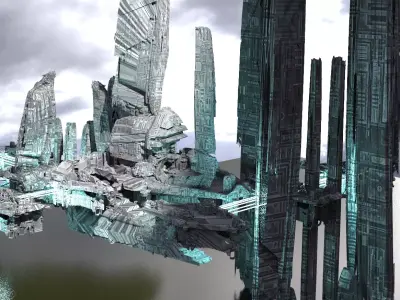 Halo Forerunner Inspired Gateway Connectors 3D model