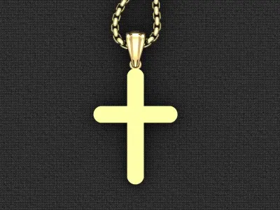 High Cross Pendant Light Gold 18K 3CP077 3D model