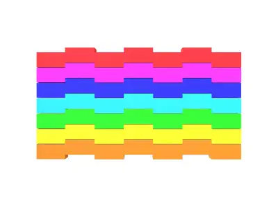 Stylish Rainbow Symbol V1 001 Low-poly 3D model