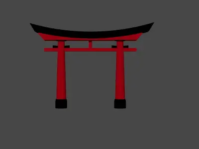 Torii Gate Low-poly 3D model