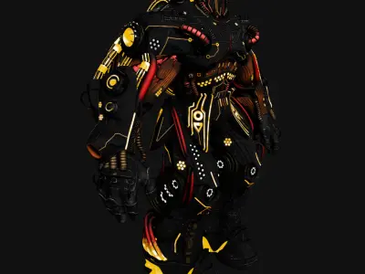 OBSIDIAN WARD Sci-Fi Mech Torso with 4K Textures 3D model