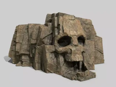 Skull Rock Low-poly 3D model 13