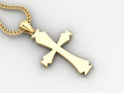 Light Gold 18K Cross Pendant 1CP048 3D print model