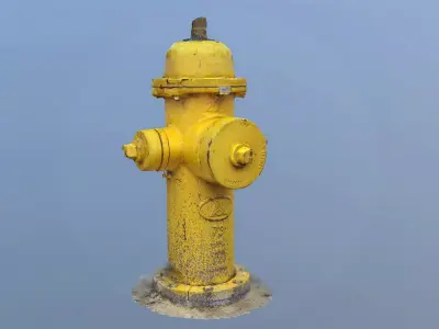 Fire Hydrant Photo Scanned Game Ready Model Low-poly 3D model