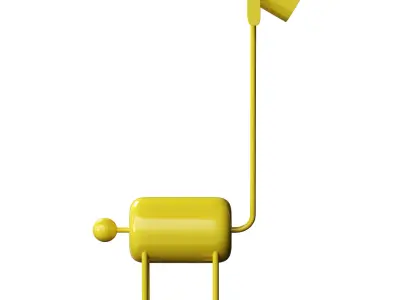Floor lamp with dopamine puppy Low-poly 3D model