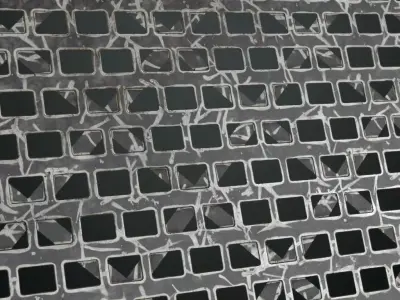 Metal Walkway Perforated Holes PBR Seamless Texture