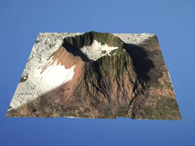 Landscape Environment Volcano Snow 29 Low-poly 3D model