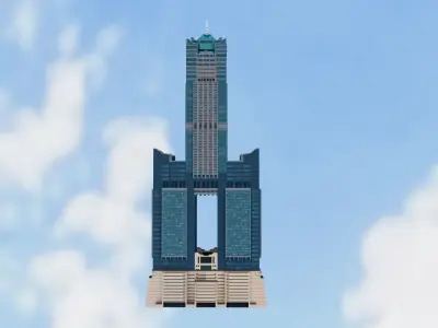 Taiwan Kaohsiung 85 Sky Tower Low-poly 3D model