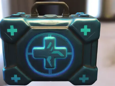 Futuristic Medkit Case Sci-Fi Health  Low-poly 3D model