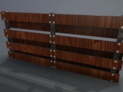 wooden fence Low-poly 3D model