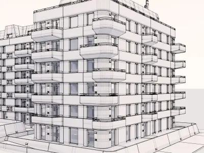 SCI-FI Apartment Building 3D model