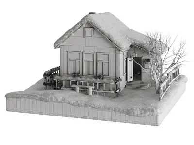 Winter decorative House 3D model