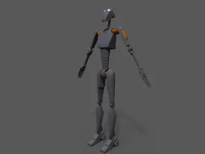 Commando Droid Low-poly 3D model