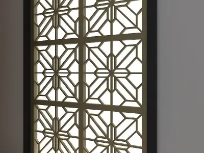 3d screen wooden ceiling with pattern Low-poly 3D model