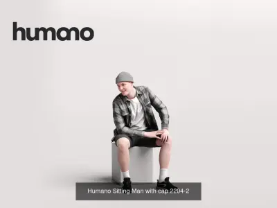 Humano 6-Pack - SITTING SEATED GIRL MAN PEOPLE - 6x 3D models A