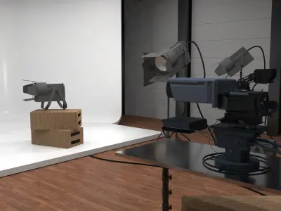 professional studio and light setup 3D model