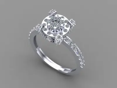 Diamond ring jewelry for woman 3D print model purchase