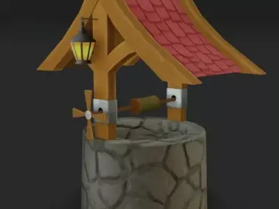 Stylized Well Free low-poly 3D model
