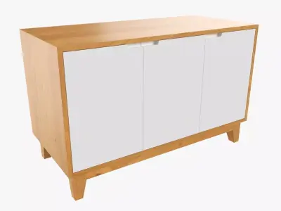 TV stand with drawers 02 3D model