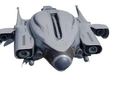 SilverComet Z7 High-Speed Sci-Fi Starship Low-poly 3D model