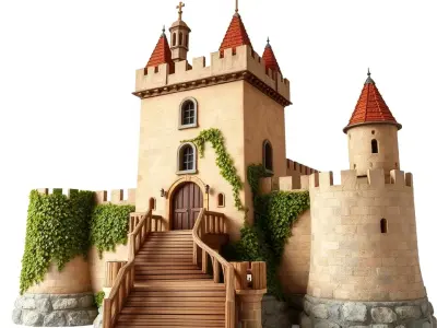 Charming Castle model pack Low-poly 3D model