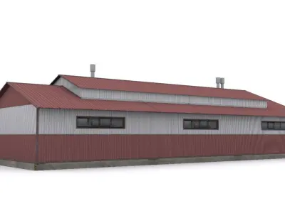 Warehouse house Low-poly 3D model