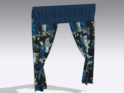 Curtain Low-poly 3D model