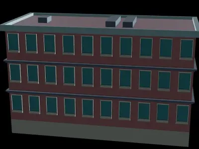 Stylized Building 3 - Mobile Game Asset Free low-poly 3D model