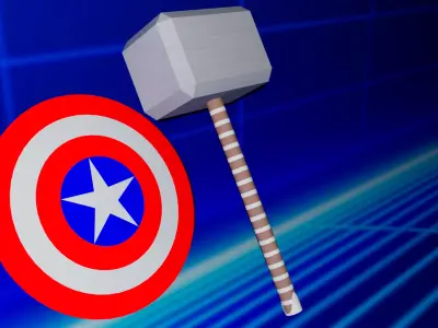 Marvel Heroes Weapons Update 1 Low-poly 3D model