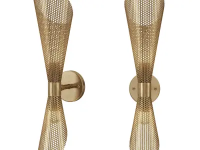 1stdibs Rewire Custom Brass Perforated Sconce 3D model