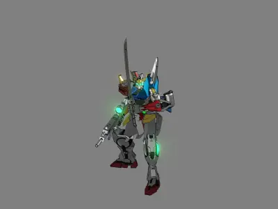 Attacker Gundam 1 A 3D model
