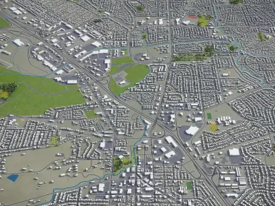 Vacaville - 3D City Model Low-poly 3D model