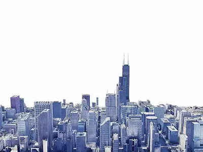 Willis Tower Low-poly 3D model