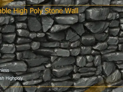 Tileable Stone Wall High Poly for Seamless Texture 3D model