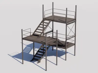 Rooftop Stairs 06 Low-poly 3D model