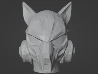 Neo Wolf - Sci-Fi Cosplay Mask 3D Model 3D print model
