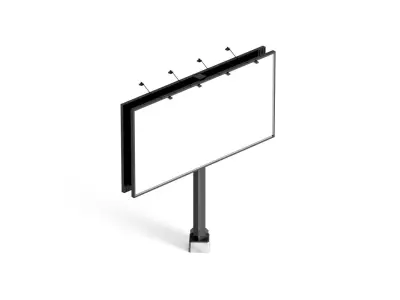 Rectangular Advertising Street Billboard - outdoor sign banner 3D model