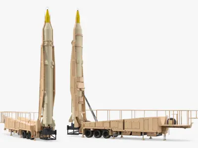  Sejjil Missile on Raised Launcher 