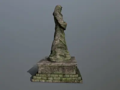 old statue  Low-poly 3D model