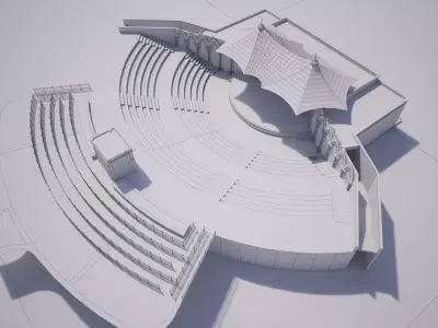Performance Stage Amphitheatre Live Concert Low-poly 3D model
