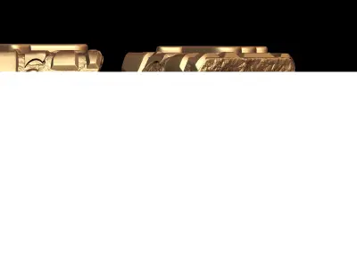 Aquarius Horoscope Zodiac Nugget Ring  3D print model