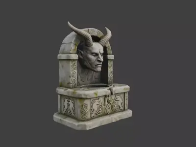 Gargoyle Fountain Low-poly 3D model