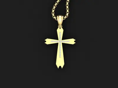 High Cross Pendant Light Gold 18K 3CP022 3D print model